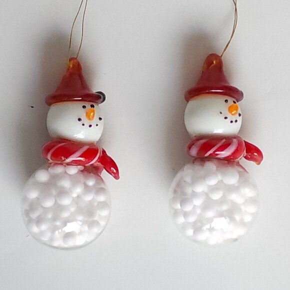 CUTE SNOWMEN Ornaments x2 BNWOT - Picture 1 of 2